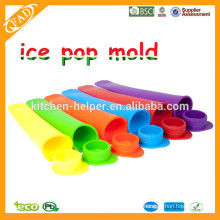 Aprovado pela FDA BPA Livre ECo-friendly Round Cap Silicone Popsicle Mold